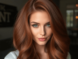 Deep Mahogany Copper hair- Medium to deep skin tones seeking a refined, luxurious finish.