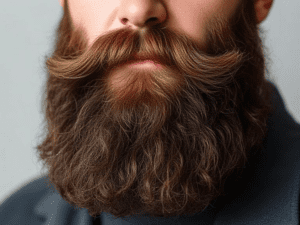 Full Beard - Covers the entire jaw, chin, and upper lip, often grown to a fuller length.