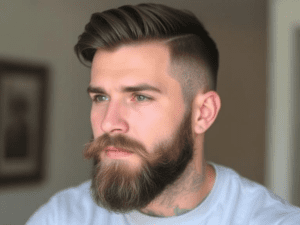 Beard Styles for Men - Hair on the chin, connecting or not connecting to a mustache, with shaved cheeks.