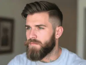 Beard Styles for Men - Hair on the chin, connecting or not connecting to a mustache, with shaved cheeks.