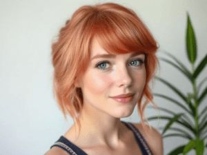 Strawberry Copper hair- Fair skin tones or anyone seeking a playful pastel look.