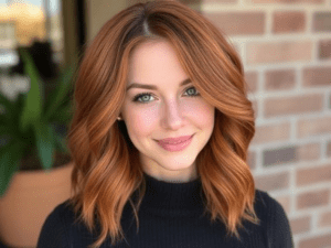 Auburn Copper hair- Cool or neutral undertones that need a pop of warmth.