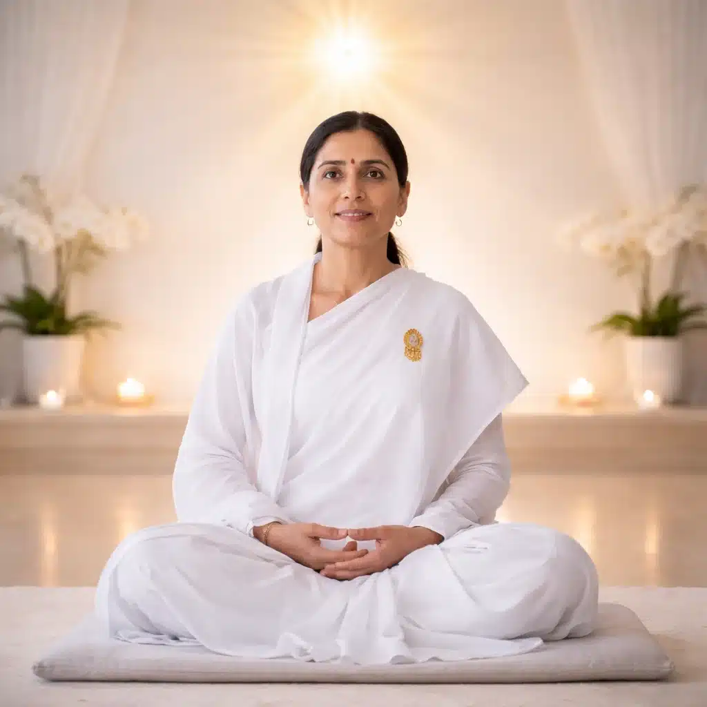 Brahma Kumaris meditation setting with peaceful spiritual atmosphere